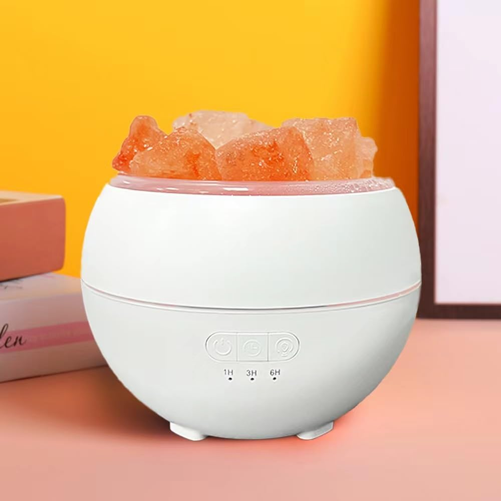 YZYOE Salt Stone Humidifier with LED Ambient Light, Flame Light and Rainbow Gradient USB Aromatherapy Machine, Combination of Bedside Night Light and Humidifier. image number 6