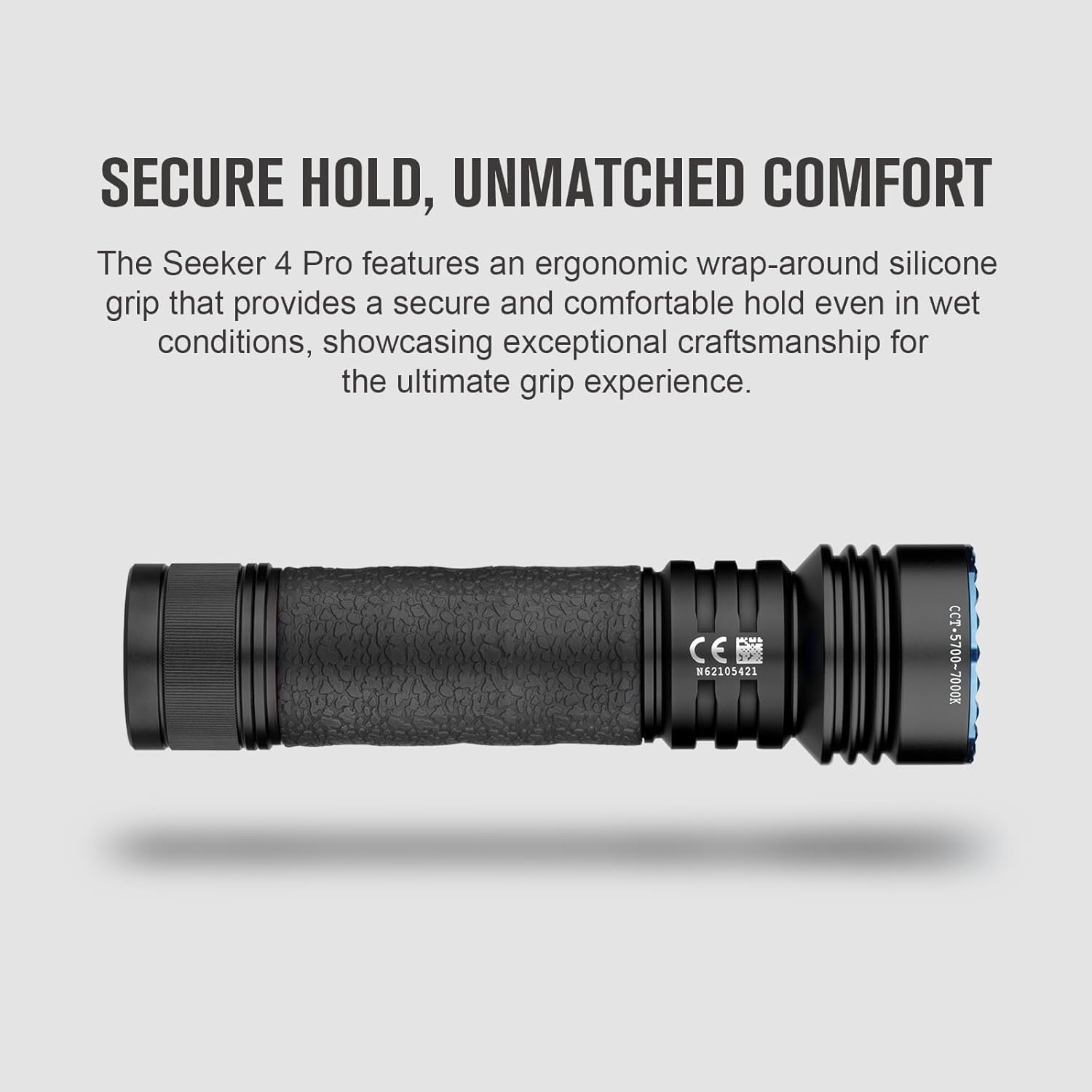 OLIGHT Seeker 4 Pro Maximum 4600 Lumens Super Bright Flashlight with Holster Dual Charging Options for Outdoor Searching, Hunting(Black)