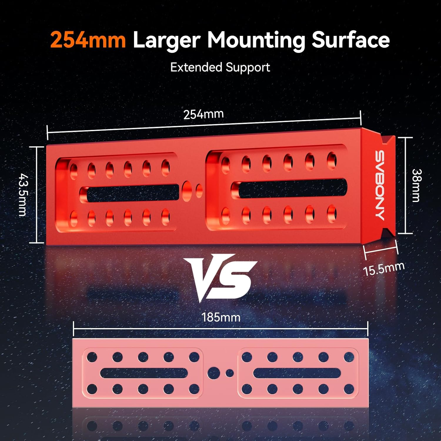 SVBONY SV239 Dovetail Plate 254Mm 10 Inch Dual-Sided Dovetail for SV555 APO, Compatible with Vixen Synta Telescope Mounts and Arca Swiss Photography Saddles, Telescope Accessories image number 6