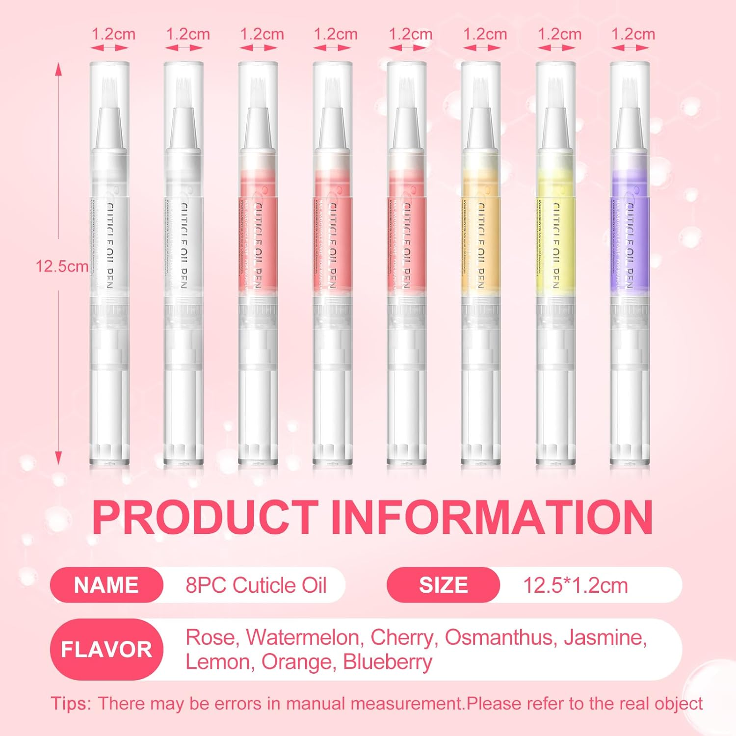 COSCELIA Nail Nutrition Pen, 8 PCS Nail Cuticle Oil Pen Set Mix Flavors Nail Nutrition Oil Nail Care for Repairing Cracked of Cuticle Oil Pen Set Nail Art DIY Care Oils image number 2