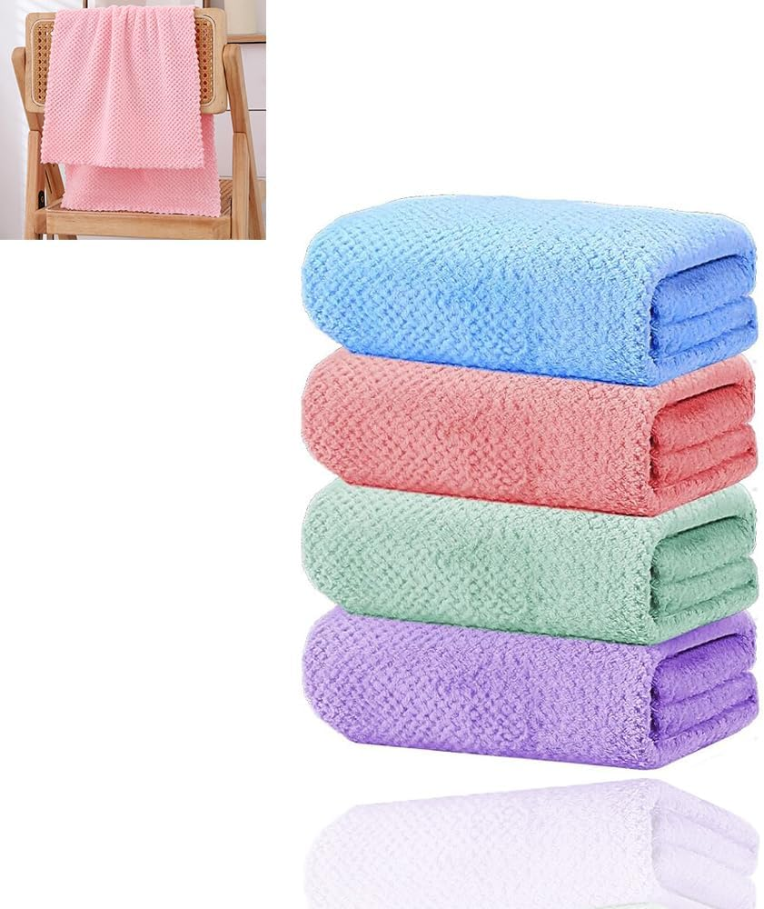 4PCS Microfiber Bath Towel Set | 27.5X55 Inches | Ultra-Soft & Absorbent | Quick-Dry Towels for Bathroom, Pool, Beach, Swim, Yoga | Everyday Use Large Towels image number 6