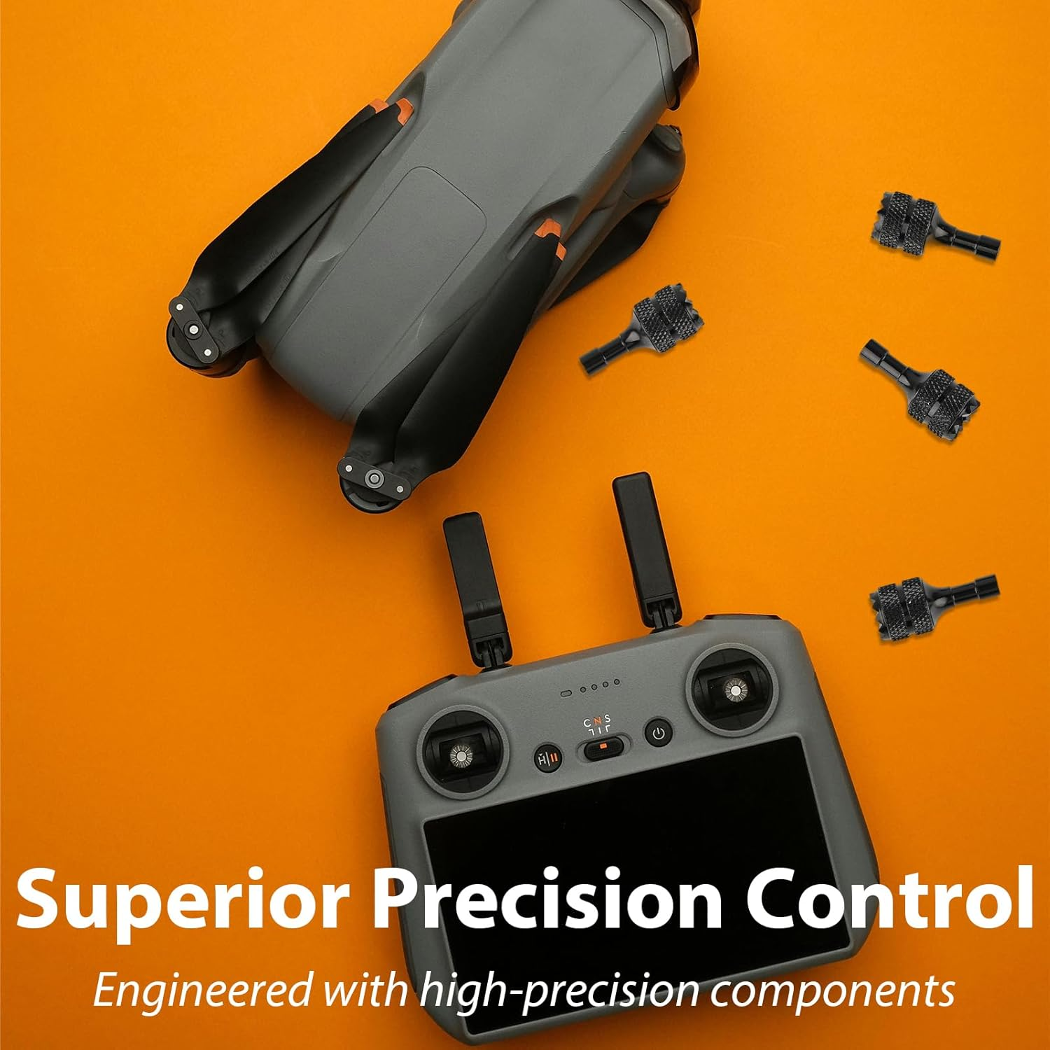 NICECRAFT 4 Pcs Aluminum Alloy Remote Controller Sticks Joystick for DJI RC/RC2 for Mini 3/Mini 3 Pro/Mini 4 Pro/Air 3/3S/Air 2S/Neo/Mavic 4 Pro/Mavic 3/Mavic 3 Pro/Mavic 3 Drone Replacement (Black) image number 2