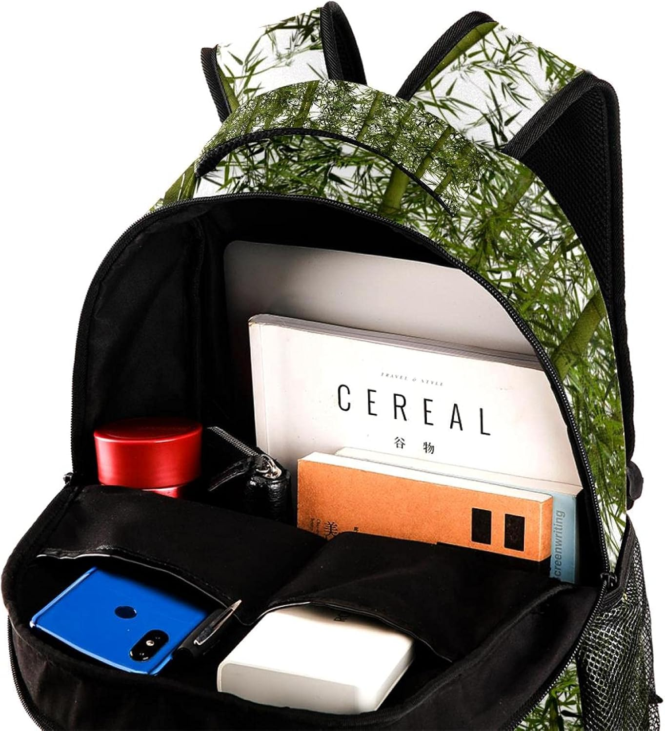 Bamboo Backpack Students Shoulder Bags Travel Bag College School Tote Backpacks image number 4