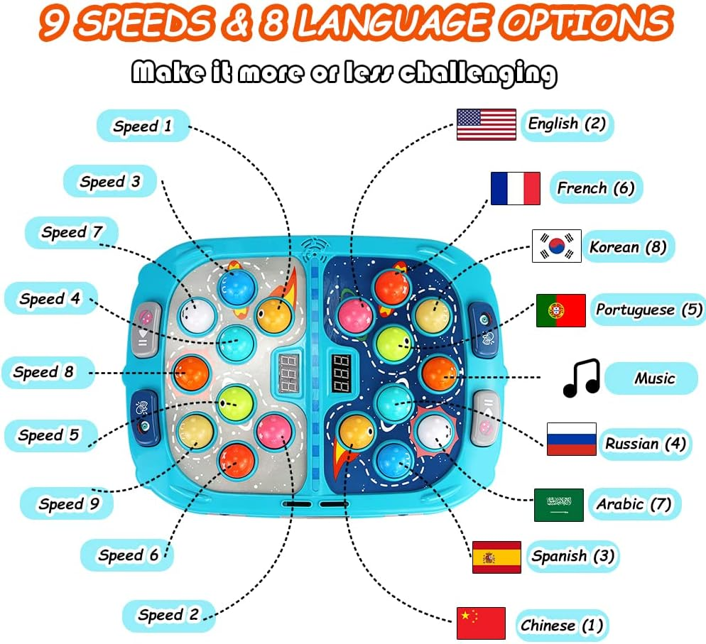 ANNKIE Toys for 3 4 5 6 Year Old Boys, 16X12 Inch Large Size, PK Mode for Two Kids, Pounding Toy with Sound and Light, Interactive Educational Toys, Early Developmental Toys for Kids image number 2