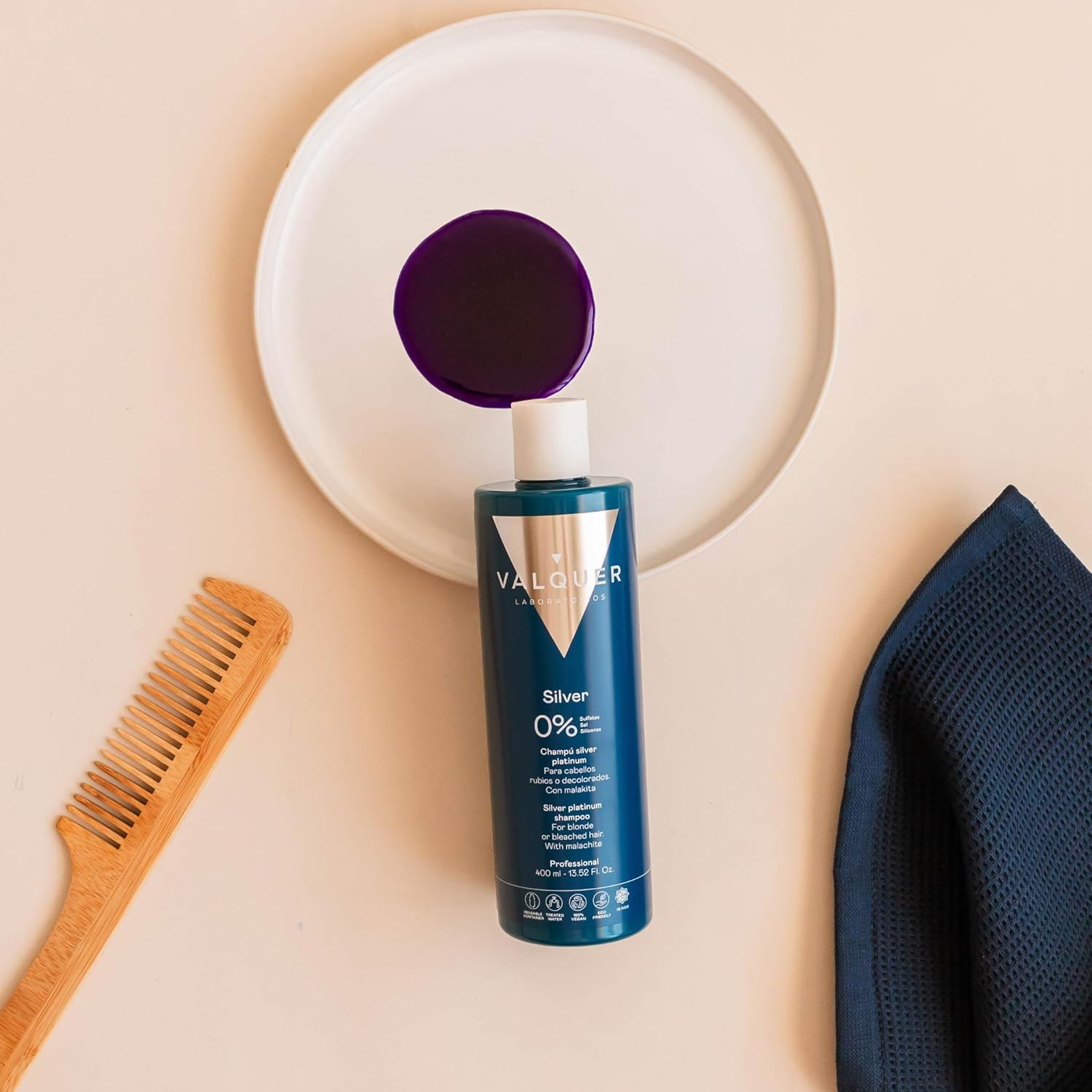 Valquer Shampoo Silver Platinum Hair White, Grey and Rubios, 400 Ml image number 6