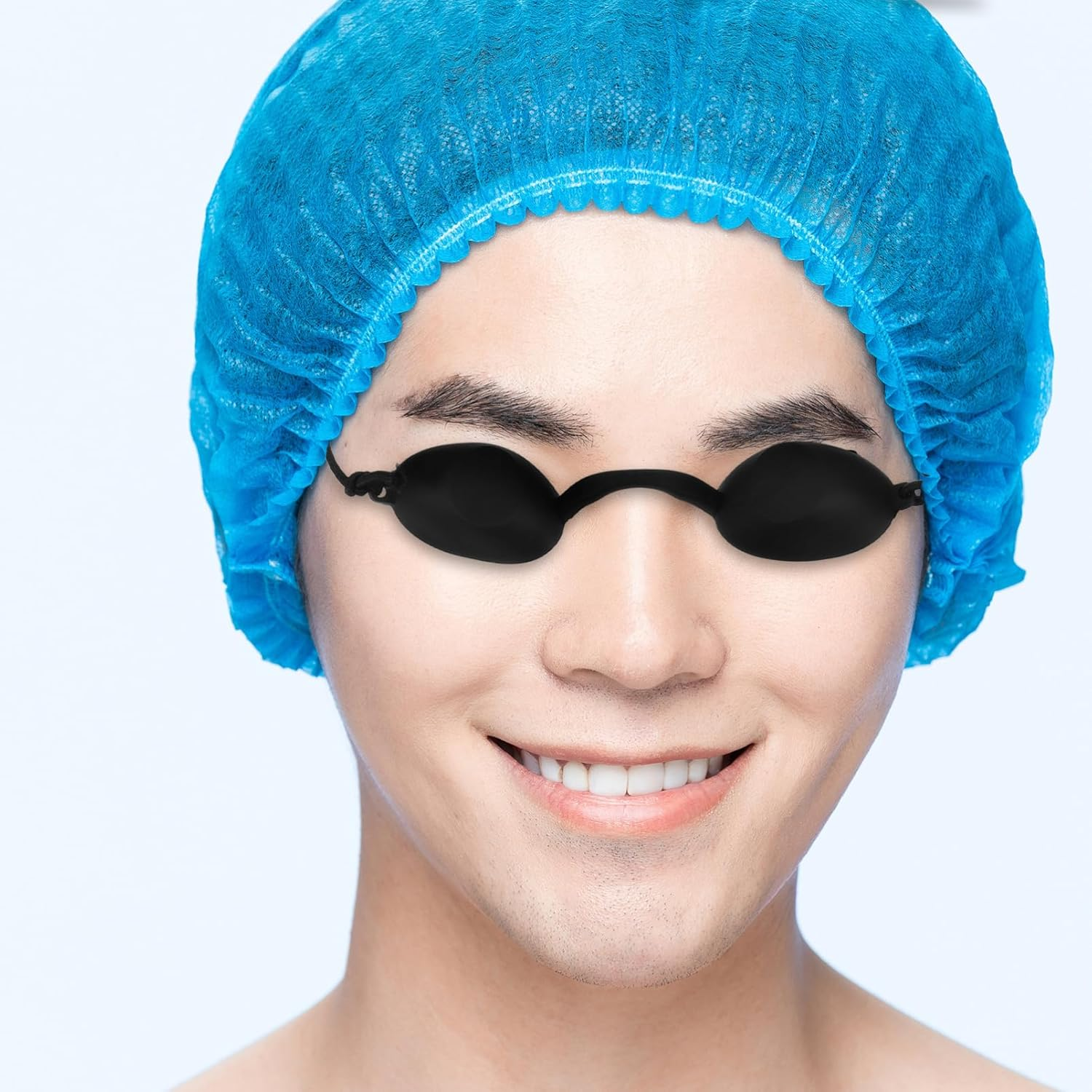 Baluue Led Eye Protection Goggles Led Light Eye Protection Goggles - Silicone Ipl Safety Red Blue Light Sunbed for Patients in Ipl, (Black) image number 2