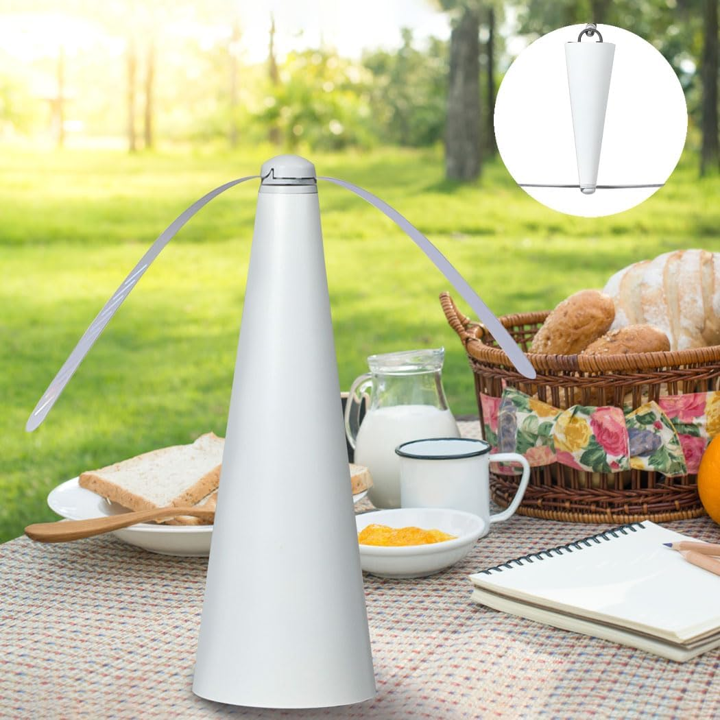 Lambu Fly Free Repellent Fan with Hook Trap Entertaining Chemical Hook Indoor Outdoor Home White,Camping BBQ Food Mosquito Fruit Fly Portable Repeller Fans Safe Insect Killer image number 4