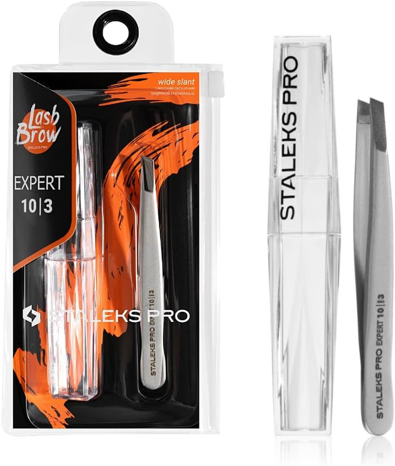 STALEKS PRO Expert 10/3 Precision Stainless Steel Tweezers for Thick and Wide Eyebrows image number 5