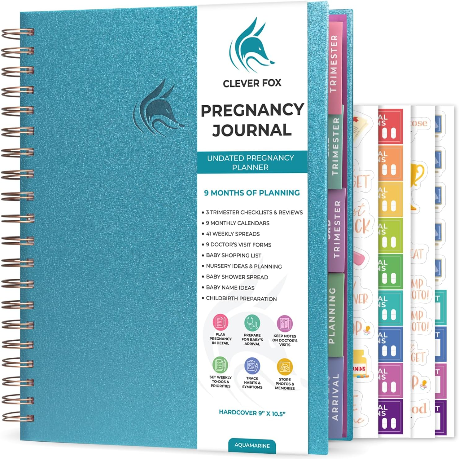 Clever Fox Pregnancy Journal & Memory Book - Pregnancy Planner & Notebook for Expecting Moms &ndash; Baby Keepsake, First Time Moms Gift (Spring Green)