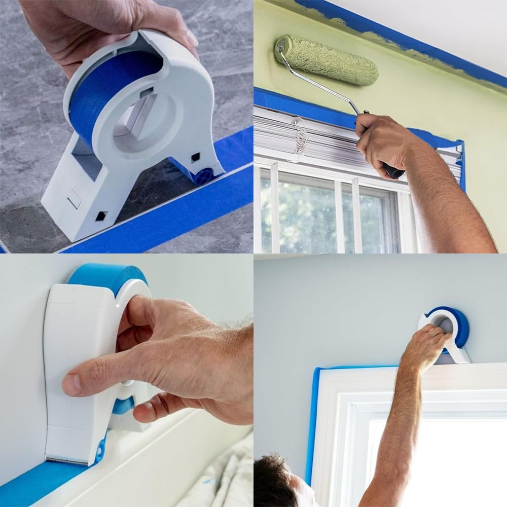 Portable Masking Tape Applicator-Paint Tape Dispenser Cutter for Trim,Painting,Windows,Door Frames-Seam Sticker Tool image number 1