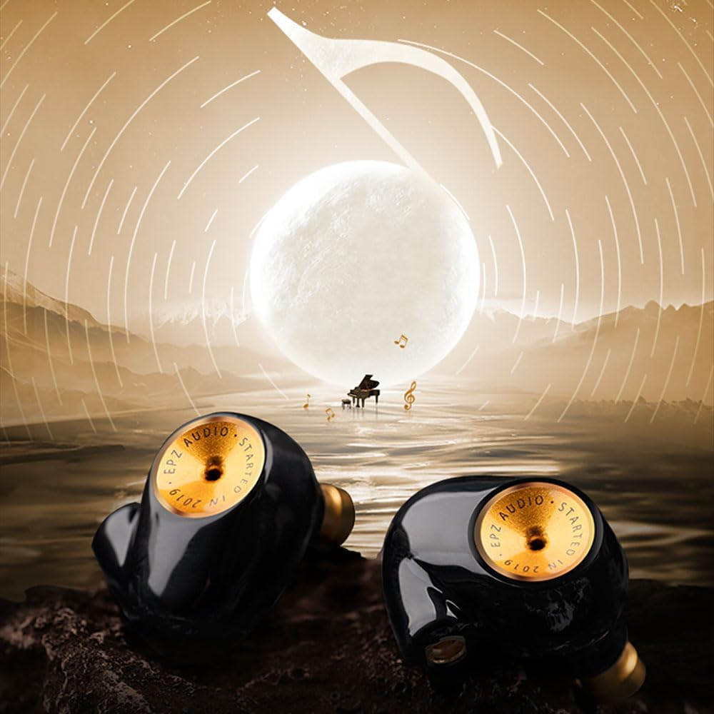 EPZ Q5 Hifi Monitoring Earphones, Dual Cavity Dual Magnetic Circuits, 10Mm Ceramic Carbon Nano Dynamic Coil Diaphragm, 3.5Mm Plug, 4-Core Monocrystalline Silver Plated Copper MMCX Recable (Black) image number 2