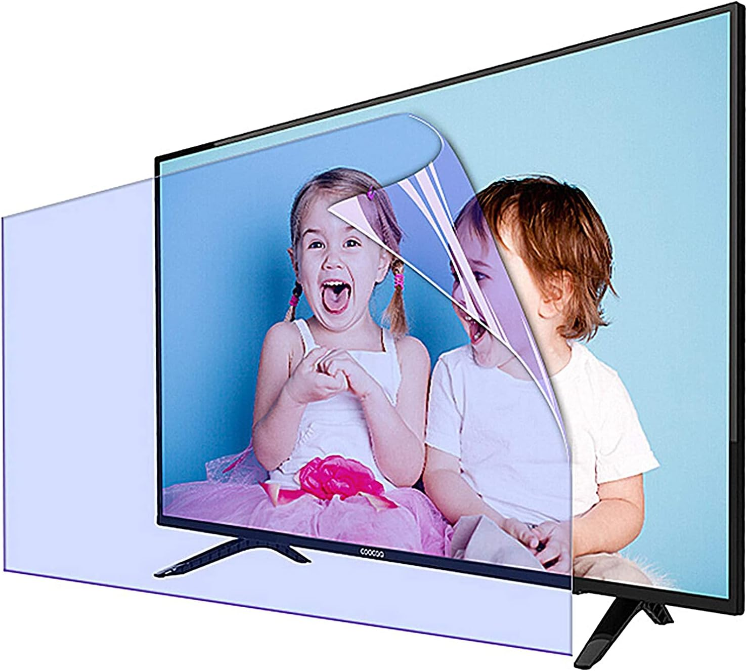 Anti Glare Film for LCD QLED Tv, 32-75 Inch TV Screen Protector Blue Light Filter,Shielding UV and Radiation Monitor Filter,Matte Gloss Finish,40" 886 * 498 image number 2