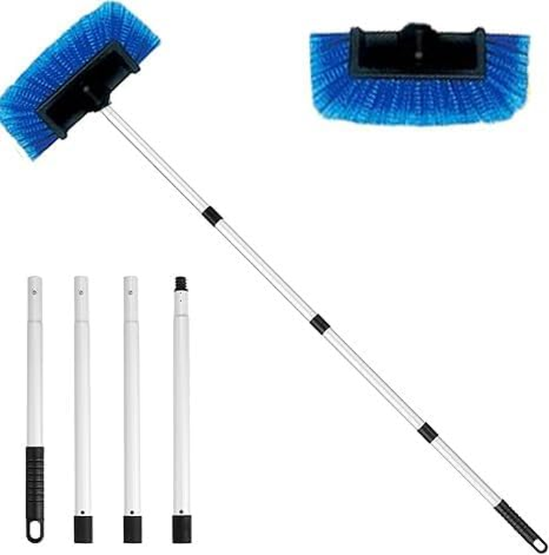 Car Wash Brush,62" Long-Handle (4-Section Pole, Blue Head). Soft Bristle, Scratch-Free&mdash;Ideal for Car Exterior, Fits RV, Truck, SUV. Essential Car Cleaning Supplies for Vehicle Care. image number 5