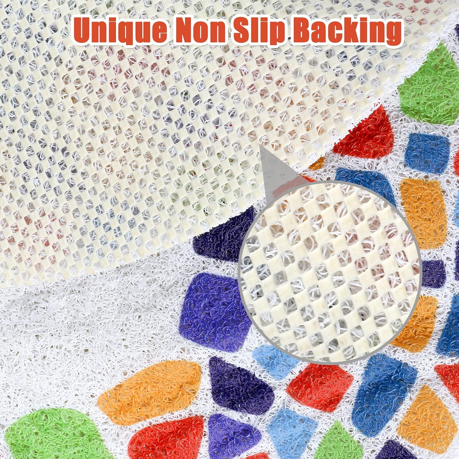 ZOESOE Shower Mat Non-Slip, Soft Comfort Bath with Drainage Holes, PVC Loofah Massage Bathmat for Shower,Tub,Bathroom,Wet Areas, Quick Drying Zoe-02,24~''X24~'' Round image number 3