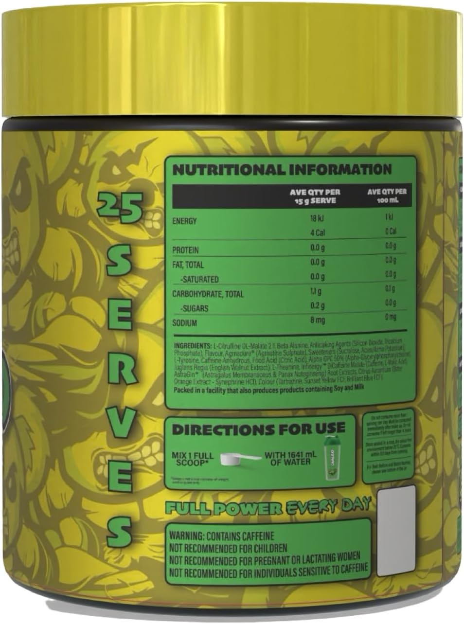 The X Athletics Dialed Carnage Pre Workout, Pineapple Express, 25 Serves image number 3