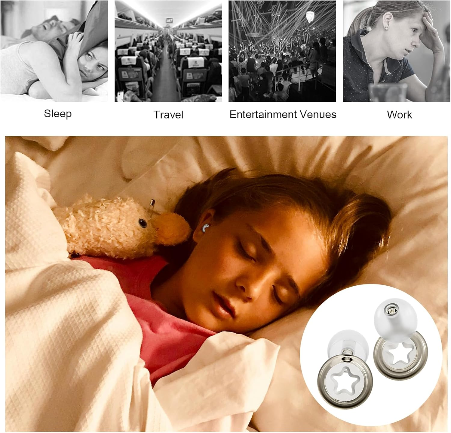 Quiet Ear Plugs for Sleep Noise Reduction Super Soft - Hearing Protection Silicone Ear Plugs Reusable for Sleep Concerts Noise Sensitivity with 4 Ear Tips S/M/L/XL image number 1