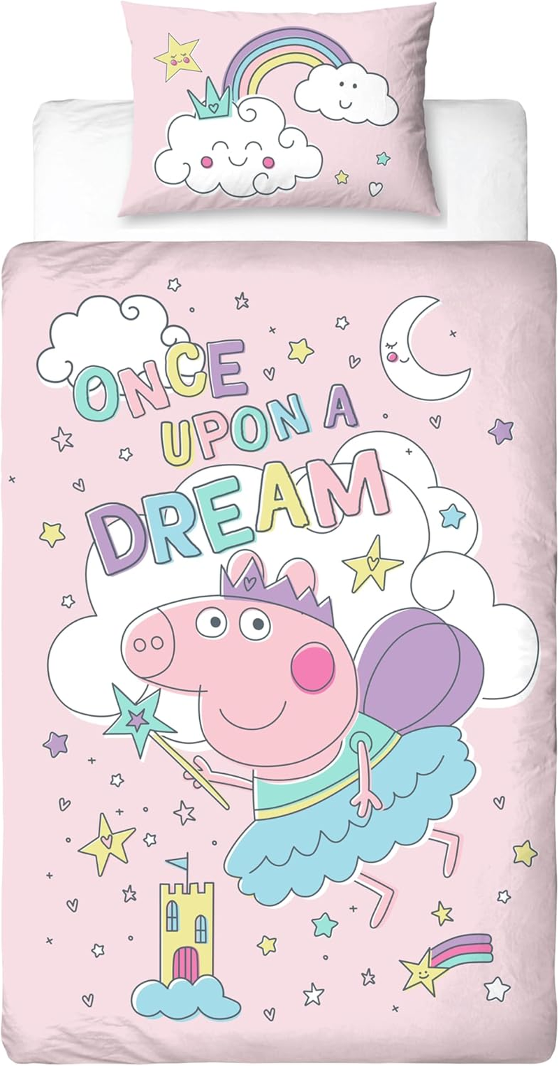 Peppa Pig Officially Licensed Bedtime Design Single Duvet Cover Set | Reversible 2 Sided Bedding Including Matching Pillow Case | Perfect for Kids Bedroom | Polycotton image number 2