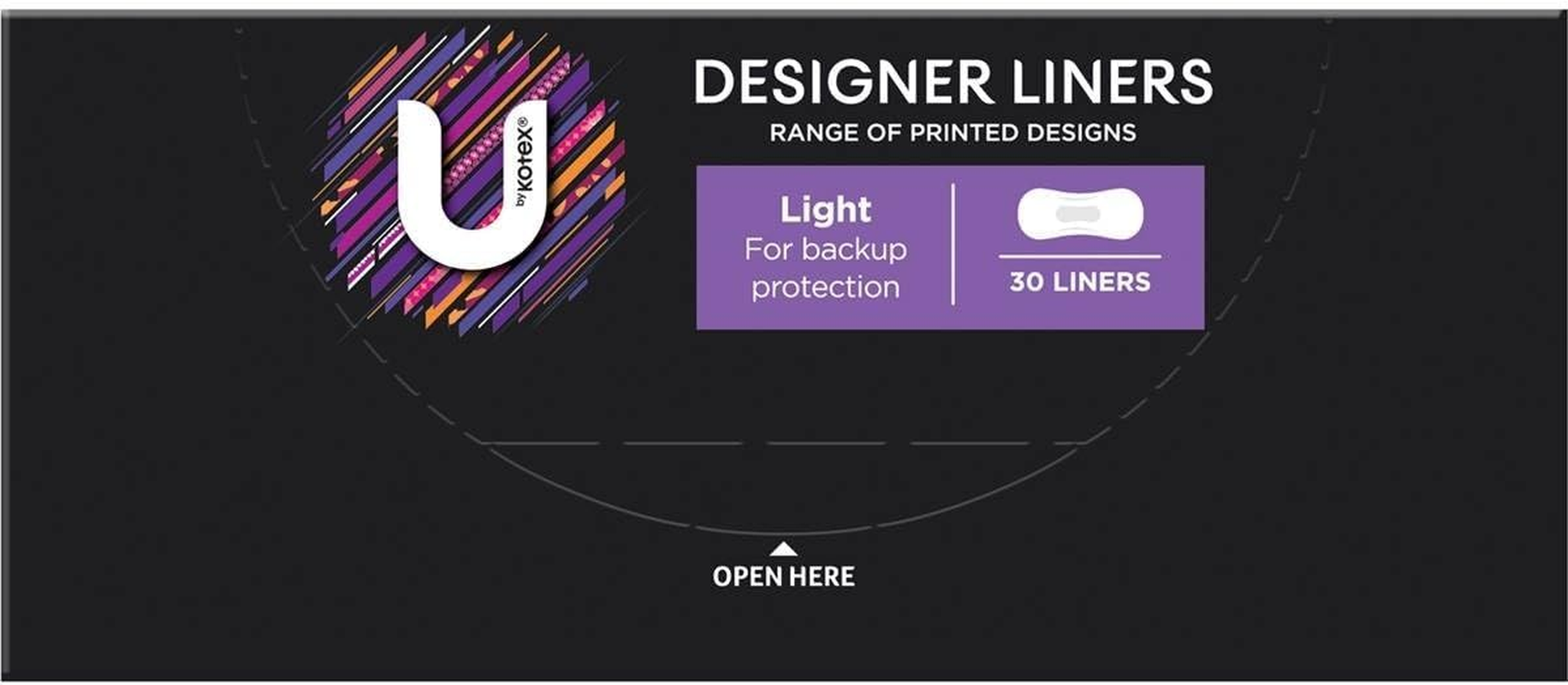 U by Kotex Standard Designer Protect Liner Pads (Pack of 30) image number 2