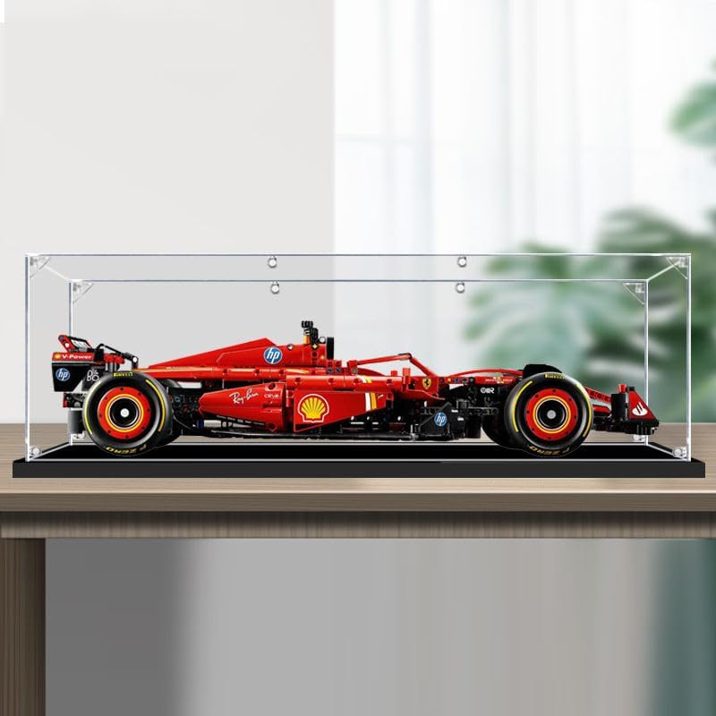 Acrylic Display Case for  42207 Technic Ferrari SF-24 F1 Car Figure Storage Box Dust Proof Glue Free