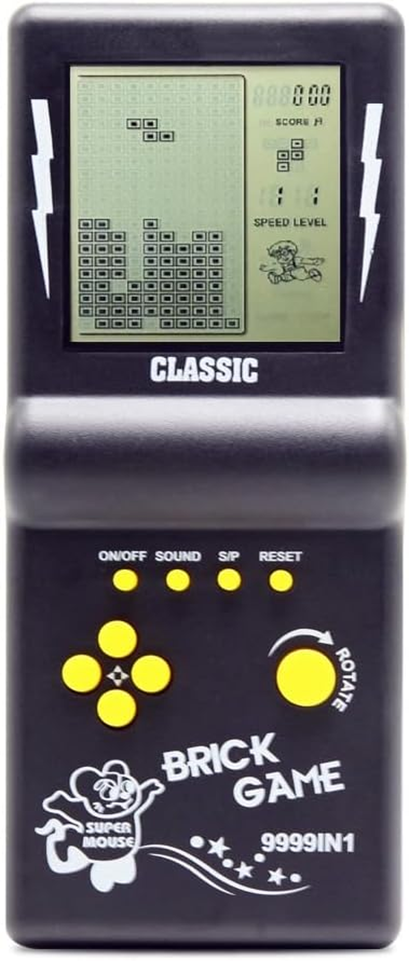 CZT New Large Screen Brick Game Console Classic Nostalgic Puzzle Built-In 23 Games Speed/Difficulty Adjustable Powered by 2 AA Batteries(Not Included) Best Gift (Black) image number 3