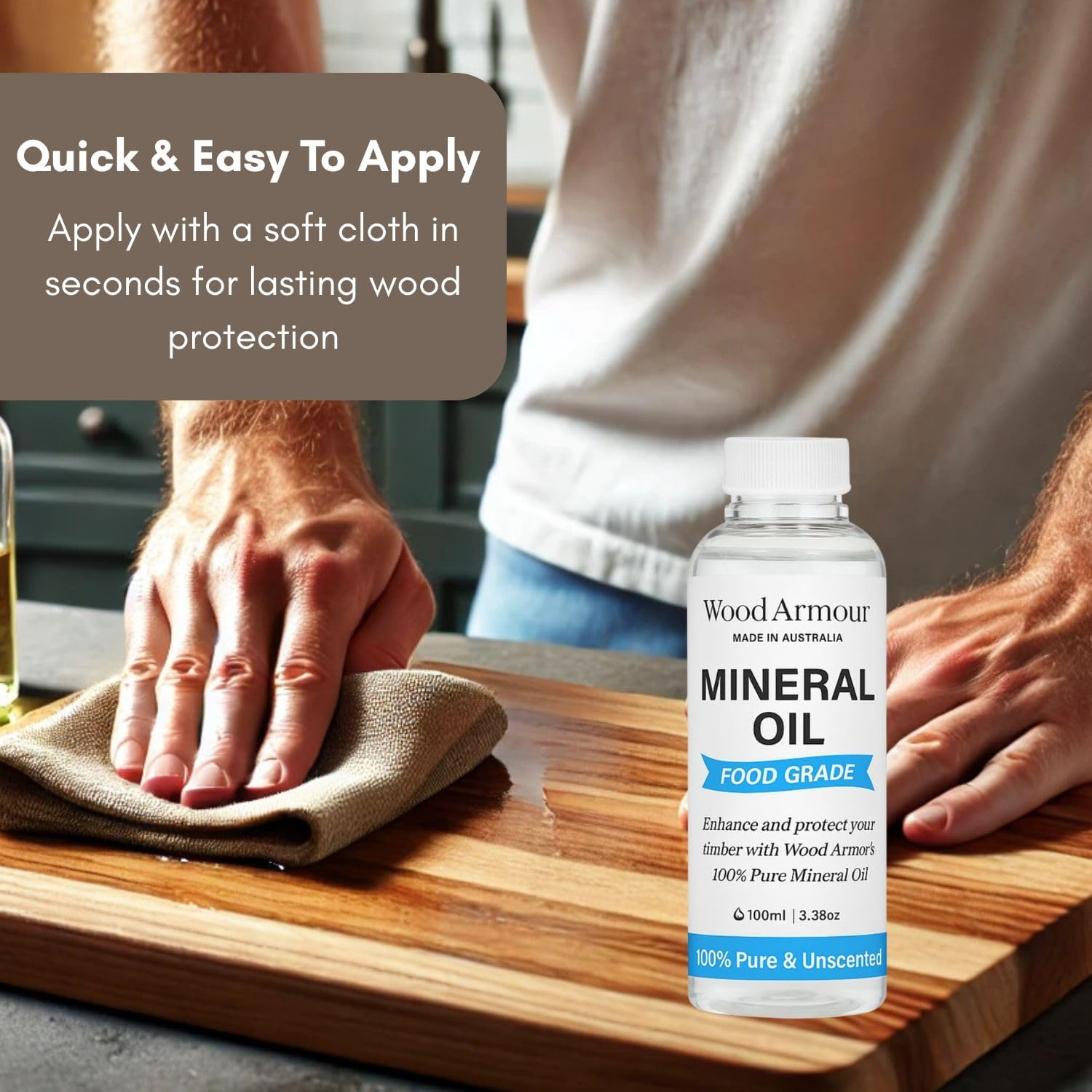 Chopping Board Oil Food Grade Mineral Oil, for Wooden Cutting, Bowls, Butcher Blocks, Utensils and More, Cutting Board - Australian Made (100Ml) image number 6