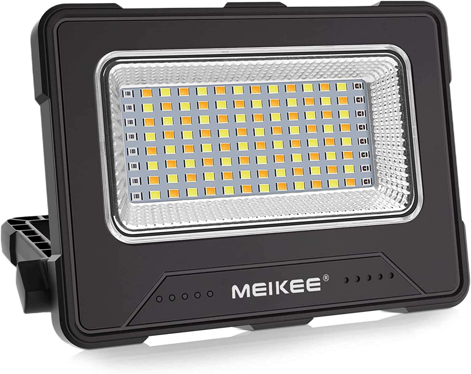 MEIKEE Portable Led Work Light 1000Lm USB Rechargeable Solar LED Flood Light 16 Modes 10000Mah Battery Power Bank IP54 with Magnetic Base Camping Emergency Job Site Lighting with SOS Mode - Black