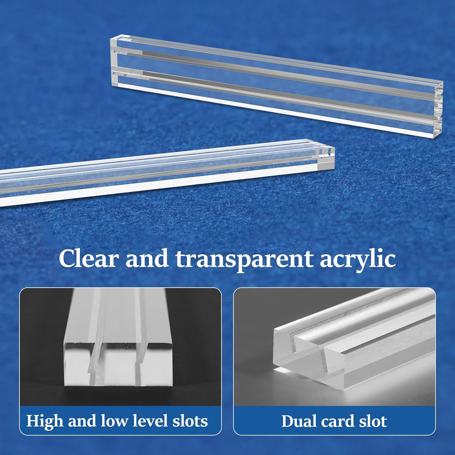 4Pcs Transparent Acrylic Playing Card Holder with Double Groove Base Versatile Game Cards Holder Easy to Clean Card Game Organizer for 4 Players Tabletop Use image number 3