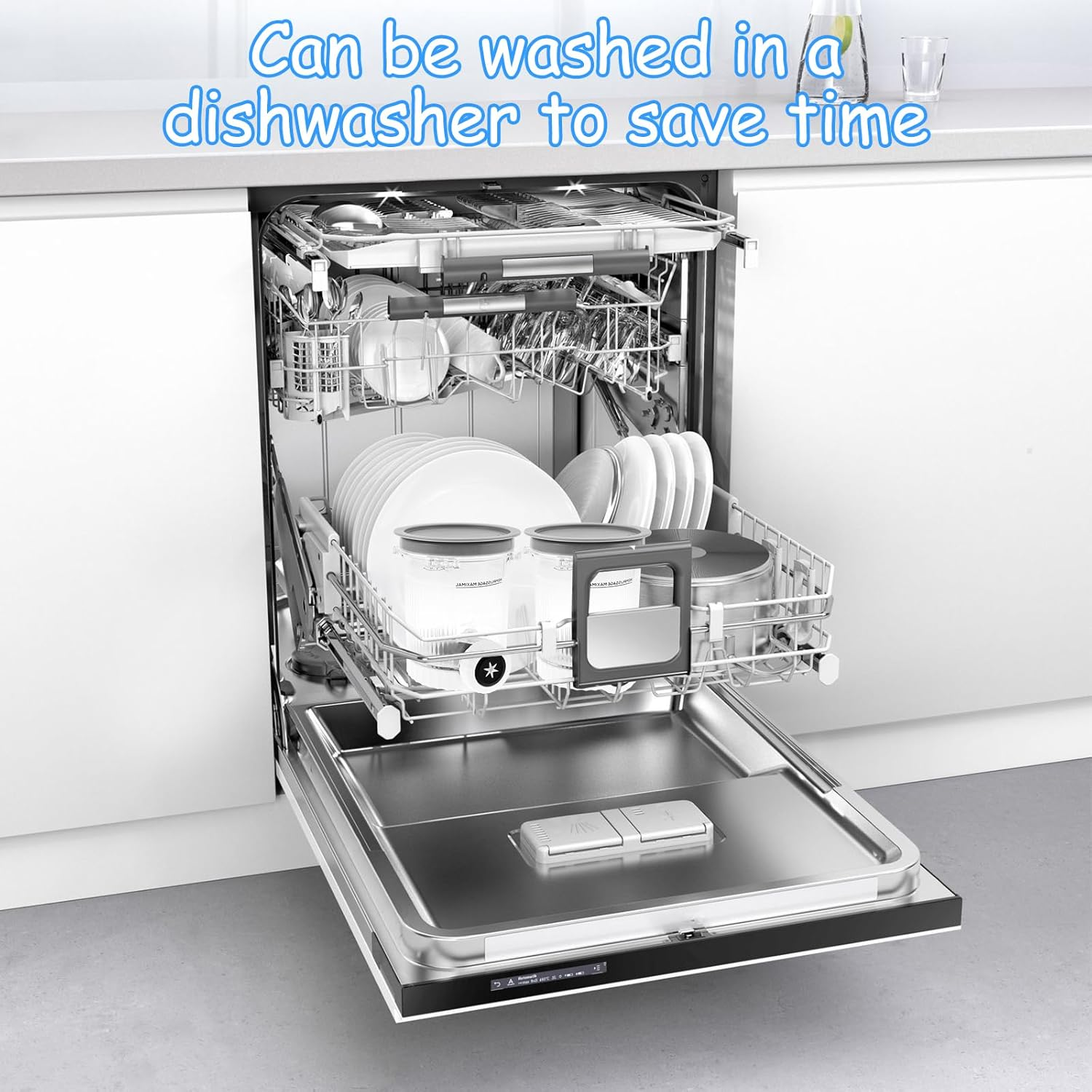 2 Pack Ice Cream Tubs for NC700 Series Swirl 500ML Reusable Ice Cream Storage Cup with Lid and Spoon Dishwasher Safe for Kitchen Homemade Icecream (Grey, 2Pack)