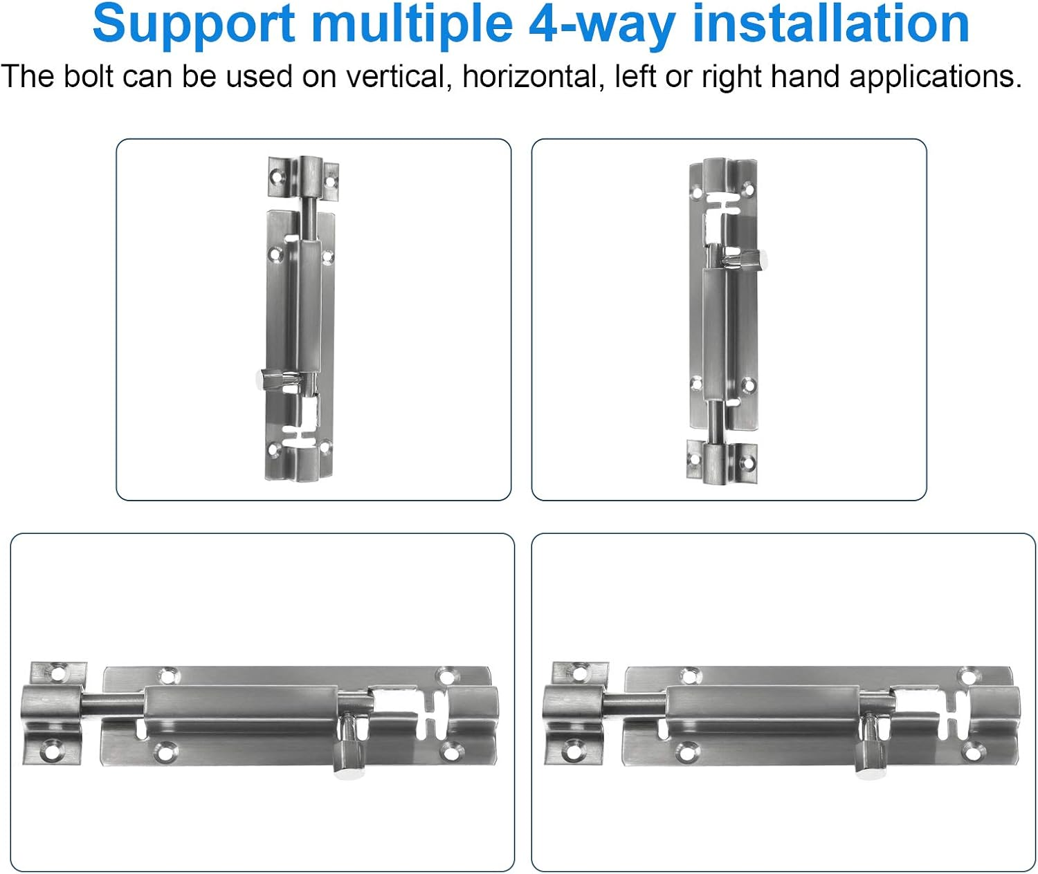 LDEXIN 4Pcs Barrel Bolt Latch 5 Inch Slide Latch Lock, Heavy Duty Solid Thicken Steel Sliding Lock for Door, Keep You Safe and Private image number 1