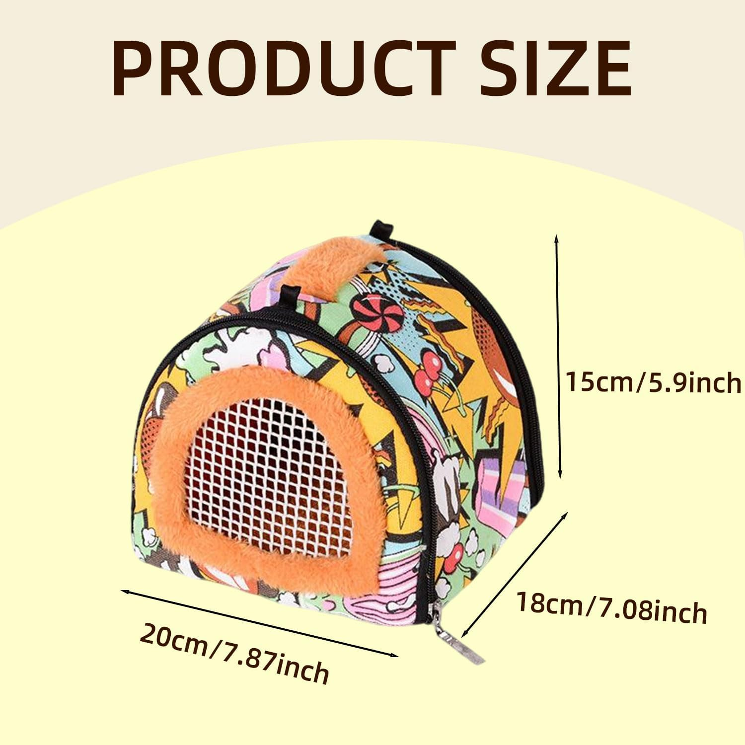 Small Animal Carrier Bag - Handheld/Adjustable Shoulder Strap Pet Carrier, Portable Foldable for Travel, Vet Visits, Daily Outings (Guinea Pigs, Rabbits, Hamsters & Small Pets) image number 5