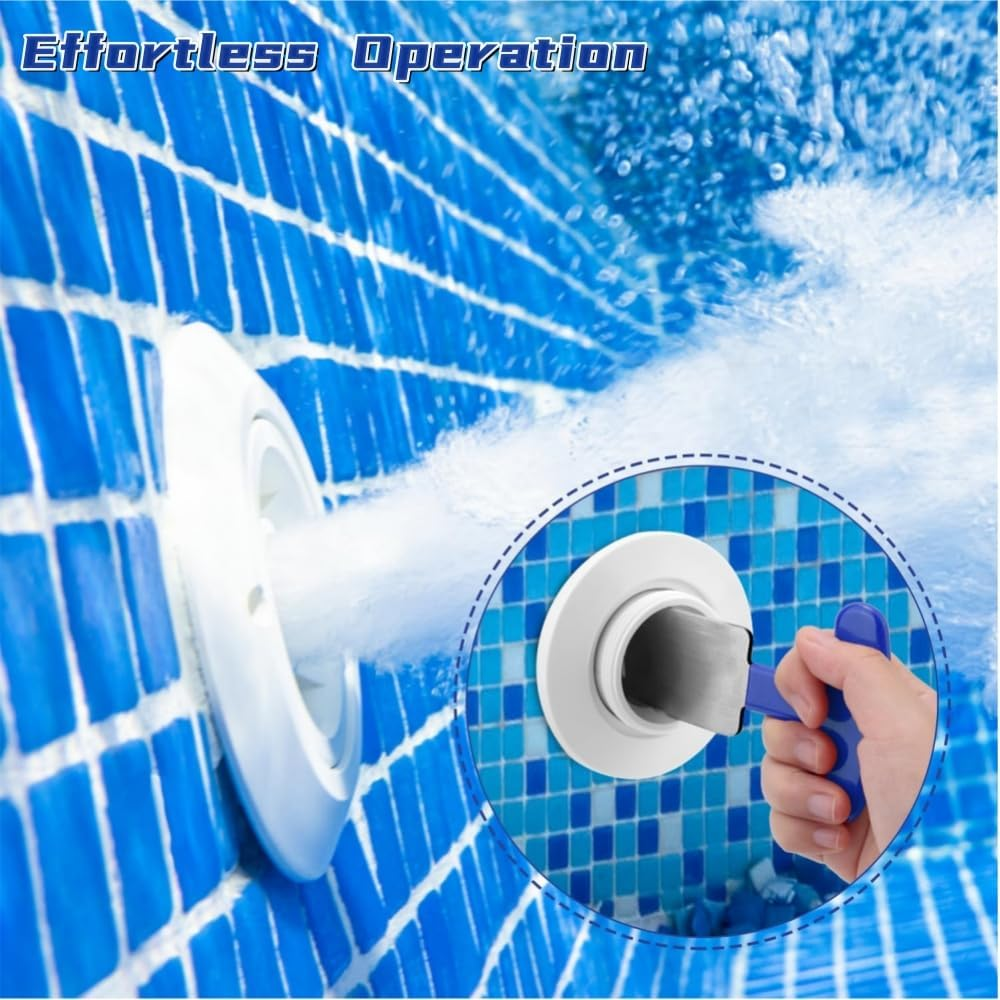 Pool Plug Removal Tool,Stainless Steel Pools Eyeball Seat Removal Tool with Rubber Handle for Above& Inground Pool Spa Return Jet Plug Nozzles Inlet Fittings,Compatible with SP1419A-SP1419E Hayward image number 1