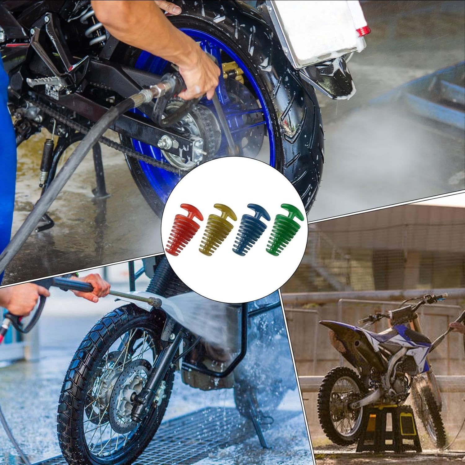 Dirtbike Exhaust Plug - Motorcycle Rubber Exhaust Pipe Wash Plug for Mufflers - Waterproof Exhaust Cleaning Plug Sturdy for Motorcycle image number 5