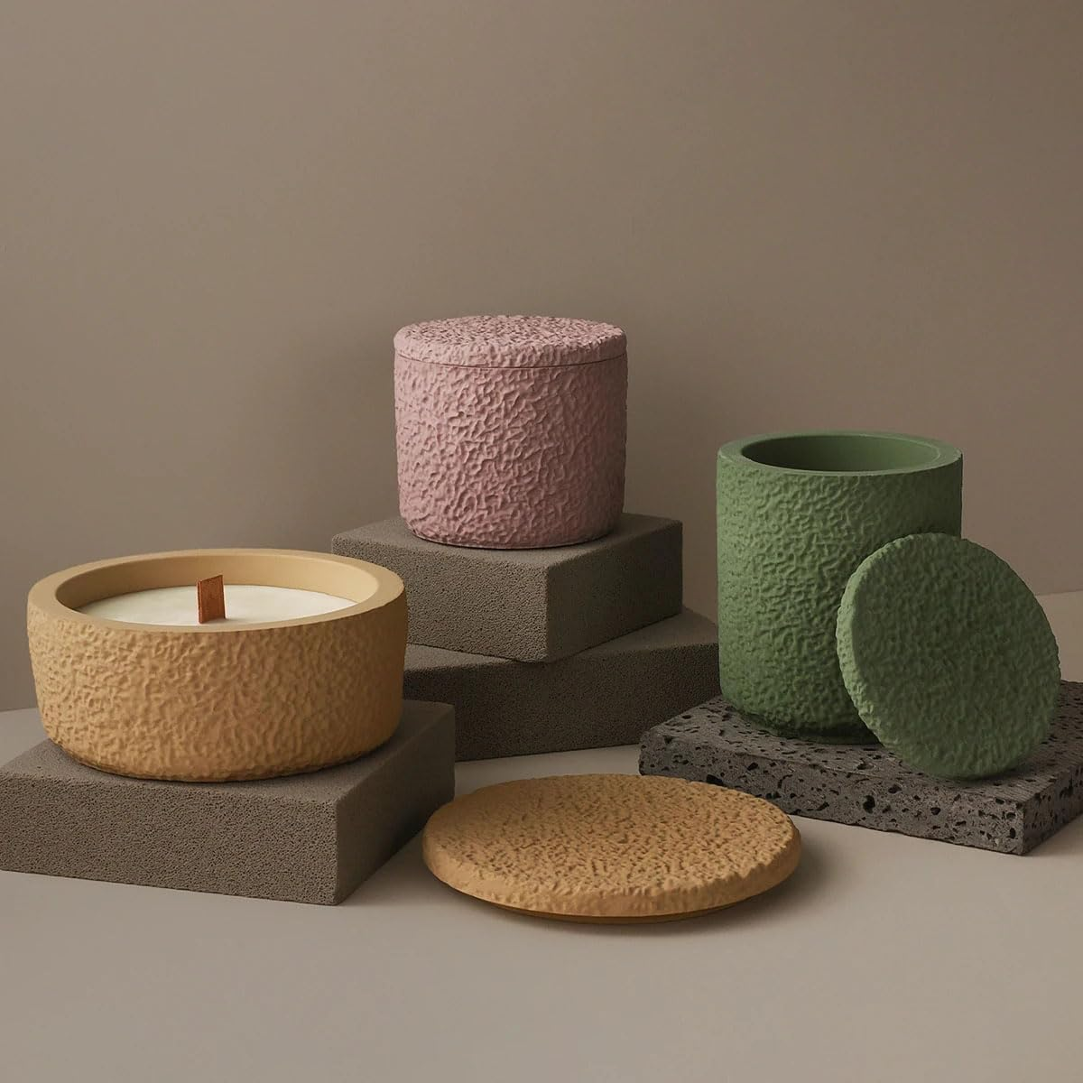 2 PCS Large Jar Resin Molds Box with Lid Silicone Creative Pot Molds for Epoxy Jewelry Trinket Candle Holder Organizer Mold Plant Mold DIY Resin Concrete Crafts Home Decor image number 1