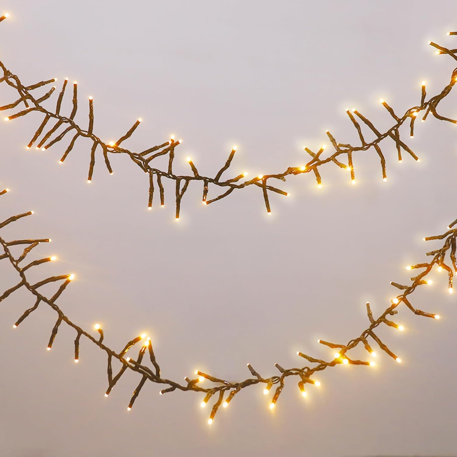 Lexi Lighting 300 Leds Connectable Cluster Fairy Chain Lights, Dark Cable, Red and White Cherry Ball, IP44, 3M Light Length, Christmas, Party, Garden, Wedding, Festival Decoration image number 5