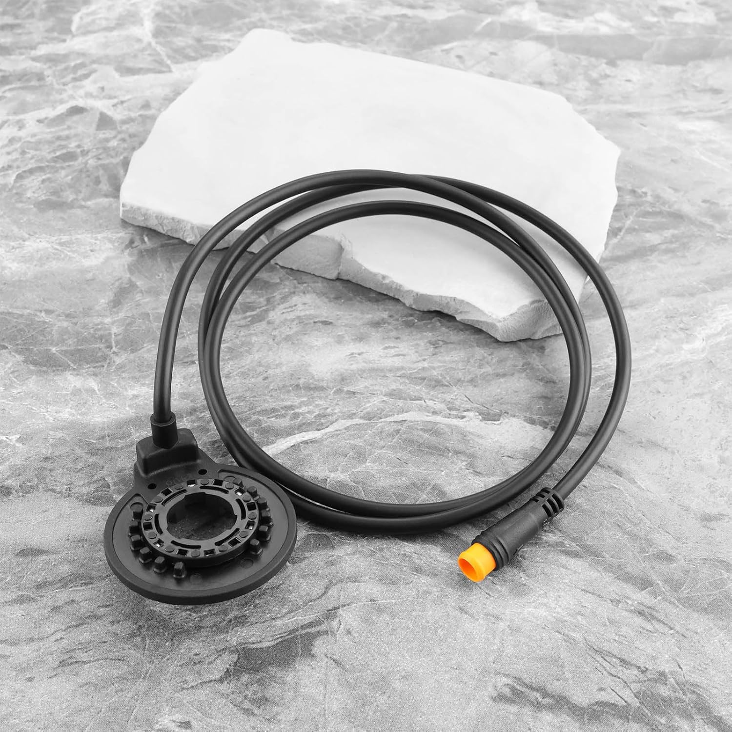 SING F LTD Electric Bicycle Pedal Assist Sensor Replacement Part 3 Pin Waterproof Plug Pedal PAS Sensor F-12L 12 Magnets Dual Hall Sensor Suitable for Left Side Electric Bicycle image number 2