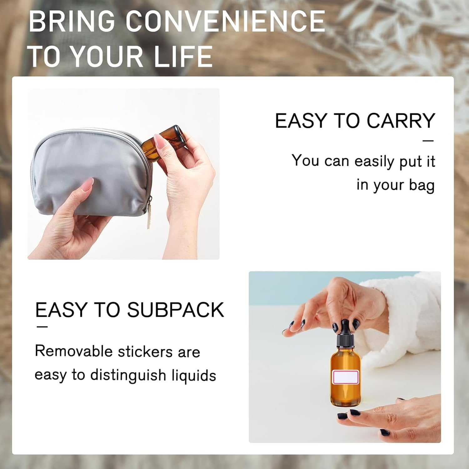 Weidllys 4 Pack,1 Oz Dropper Bottles with Funnels,Pipettes & Labels,30Ml Thick Dark Amber Glass Tincture Bottles with Eye Droppers, Leakproof image number 2