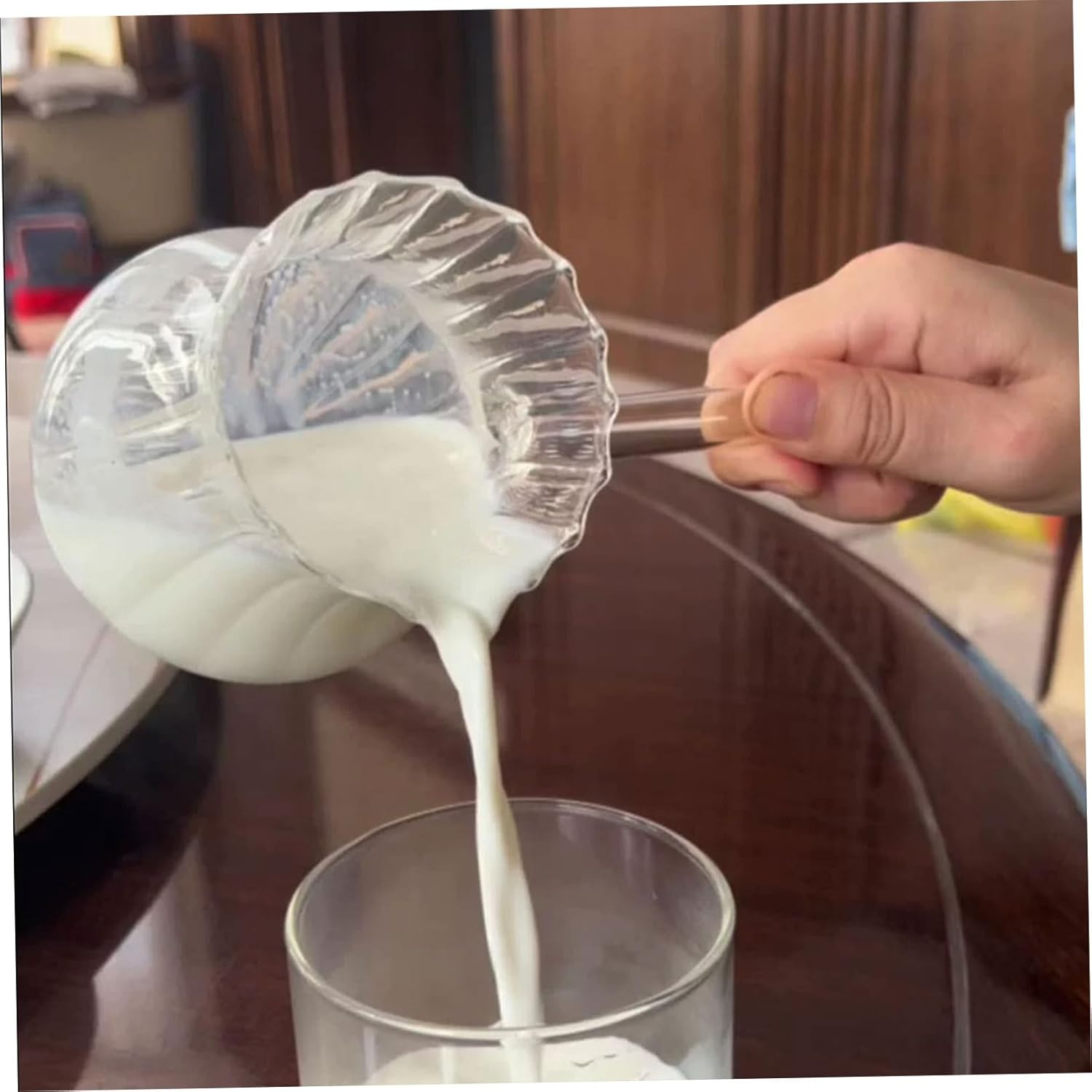 IMIKEYA Milk Cup Turkish Coffee Maker Tea Milk Espresso Creamer Housewarming Butter Melting Pot Beverage Serveware Coffee Pitcher Mug Milk Frother Cup Pull Flower Cup Vintage Glass image number 2