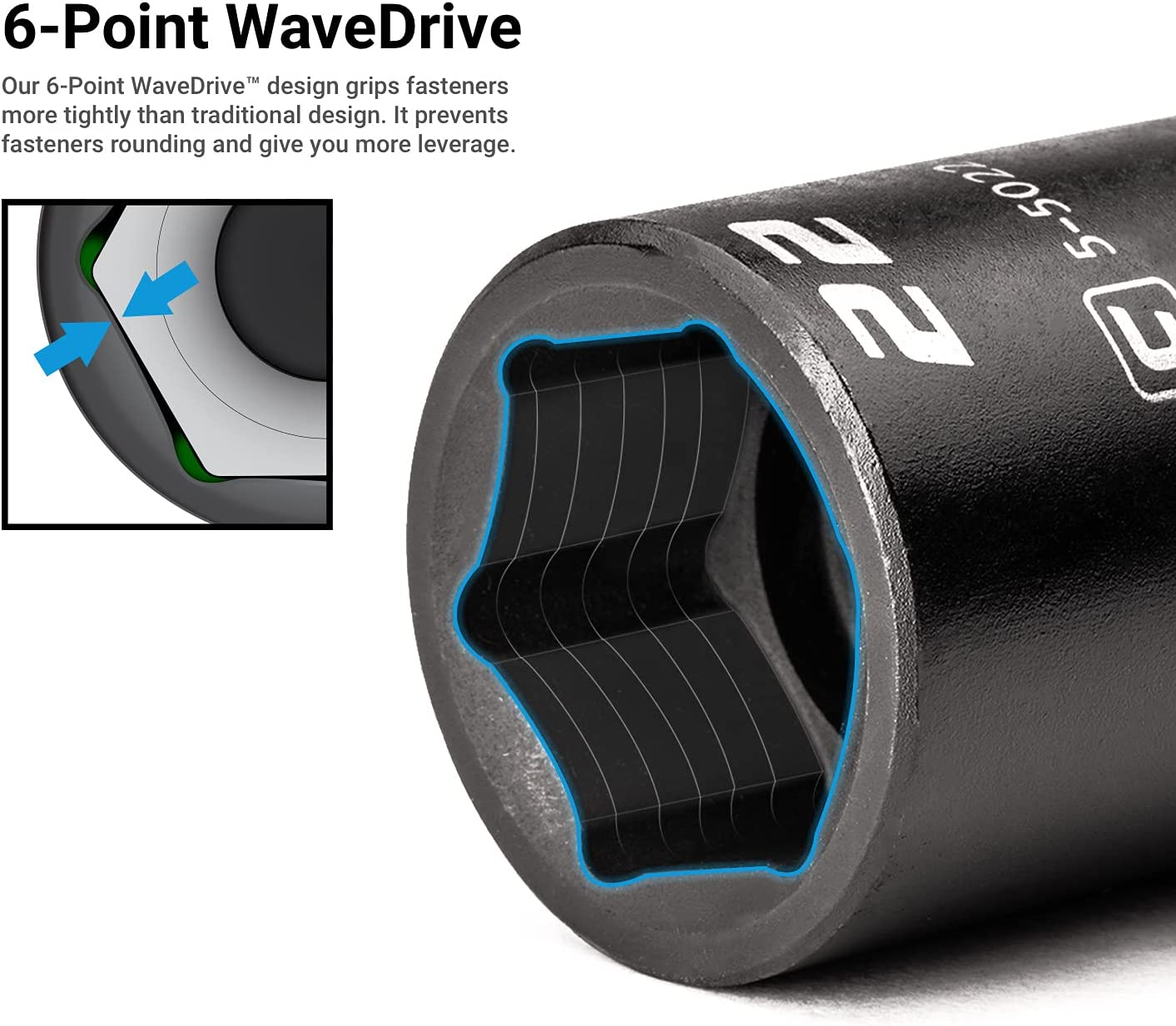 Capri Tools 27 Mm Stubby Impact Socket, 1/2 In. Drive, 6-Point, Metric