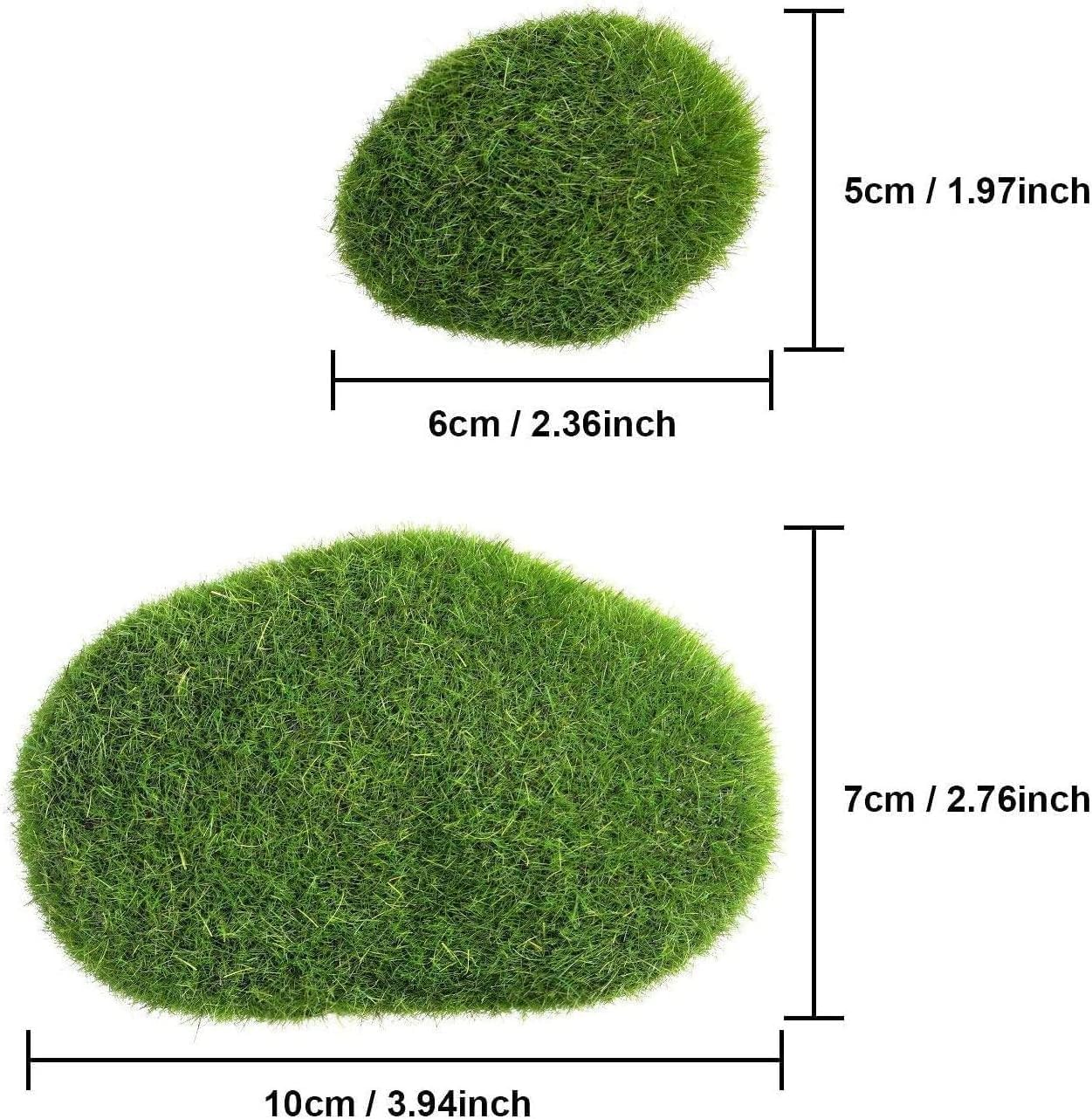 20 Pcs Artificial Moss Rocks, Green Moss Balls,Moss Stones,Faux Green Moss Covered Stones Green Moss Balls Decorative Fake Moss Decor for Floral Arrangements, Fairy Gardens, Terrariums image number 6
