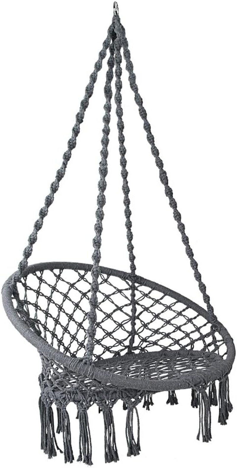 Gardeon Hammock, 124Cm Height Chair Portable Camping Swing Hanging Chairs Hammocks Patio Backyard Porch Outdoor Indoor Furniture, 120Kg Capacity Firm Structure Grey