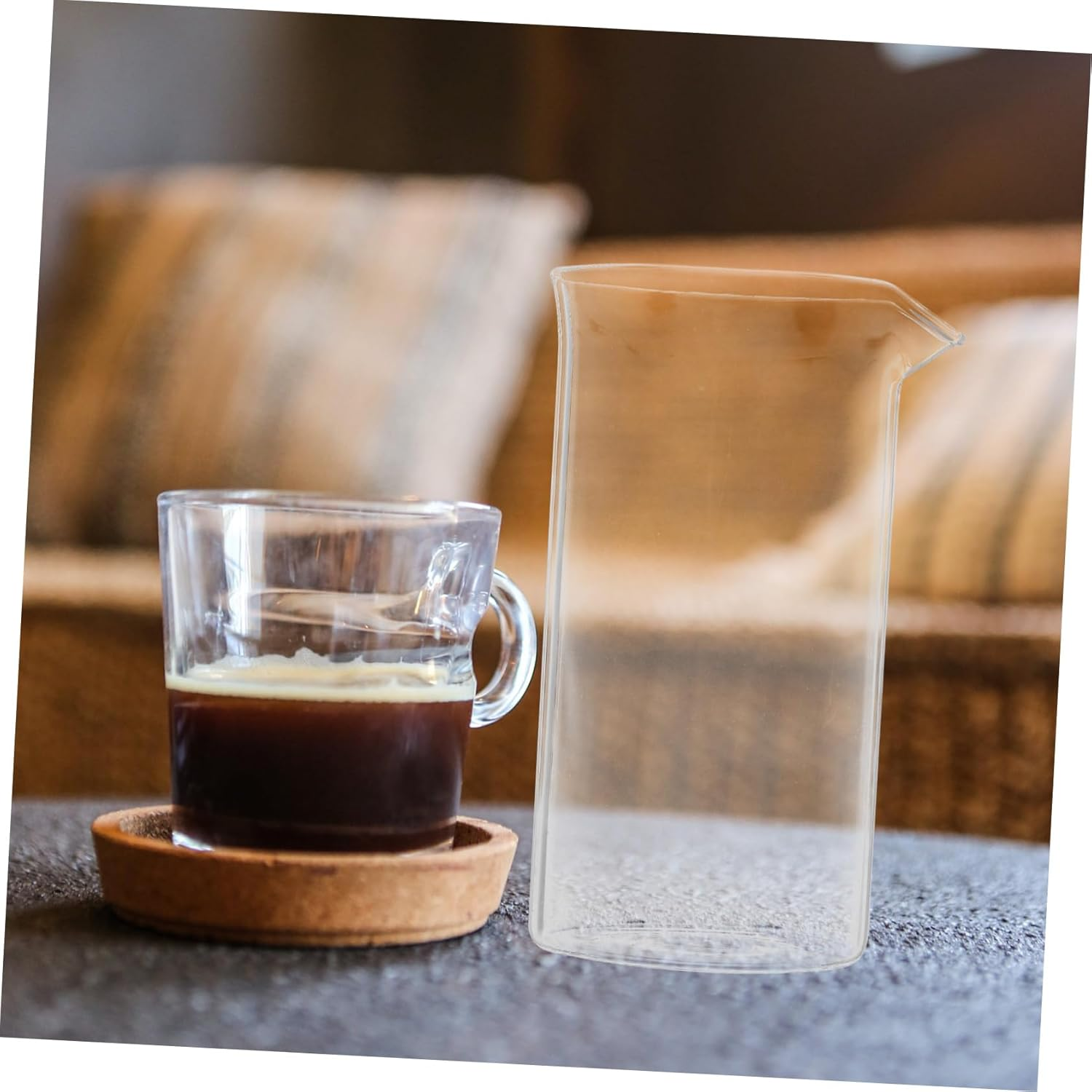 TOPPERFUN Glass Replacement Espresso Cup Making Pot Press Cup Coffee Maker Coffee Glass Pitcher image number 6