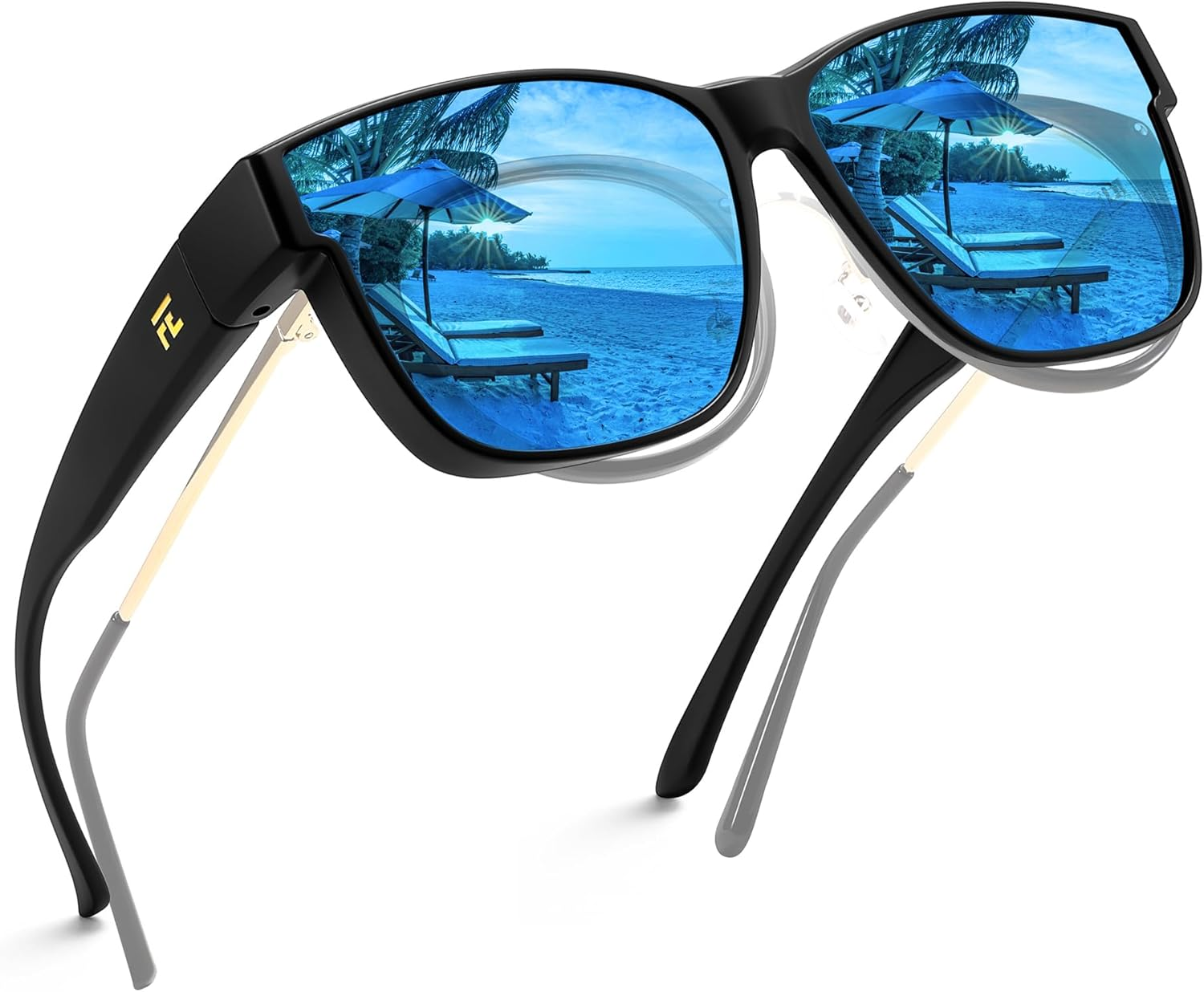 FEISEDY Polarized Sunglasses Fit over Glasses for Women Men Large Sunglasses UV400 Protection B0250