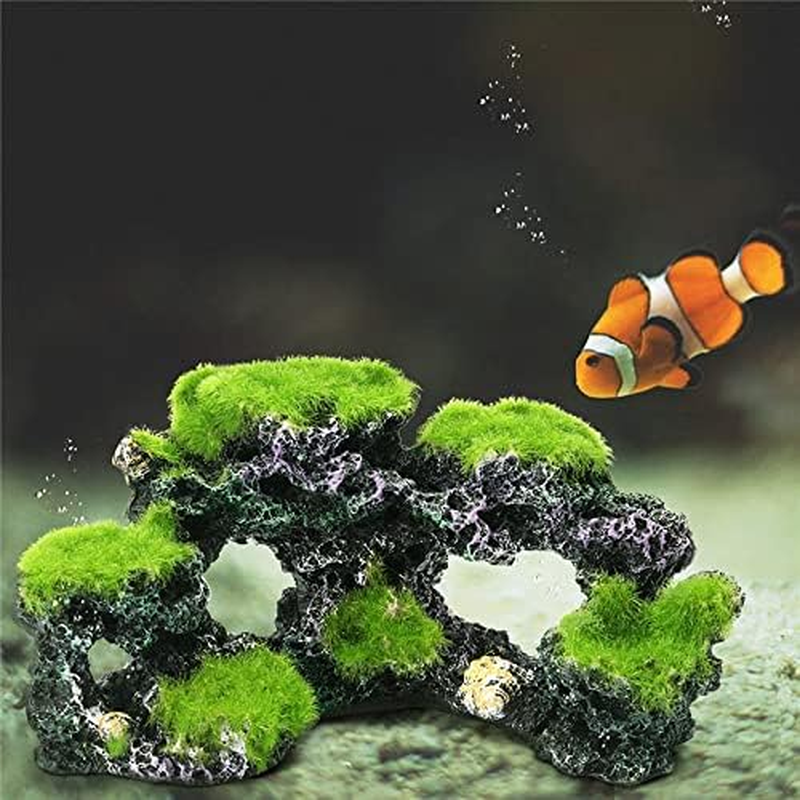 Fish Tank Decorations Fish Tank Cave Moss Bridge Decor Aquarium Rockery Mountain View Coral Reef Rock Landscape Underwater Ornament image number 6