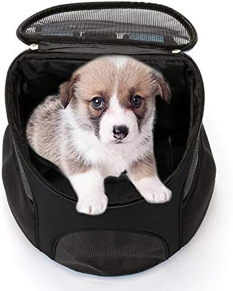 Dog Carrier Backpack Breathable for Small Pets/Cats/Puppies, Pet Carrier Bag with Mesh Ventilation, Safety Features and Cushion Back Support, for Traveling, Hiking, Camping, Walking & Outdoor (Black)