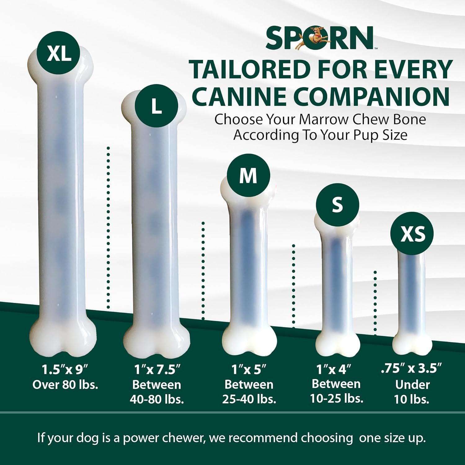 Sporn 33810 Yuppie Puppy Marrow Bone Chew Toy, Small, White image number 6