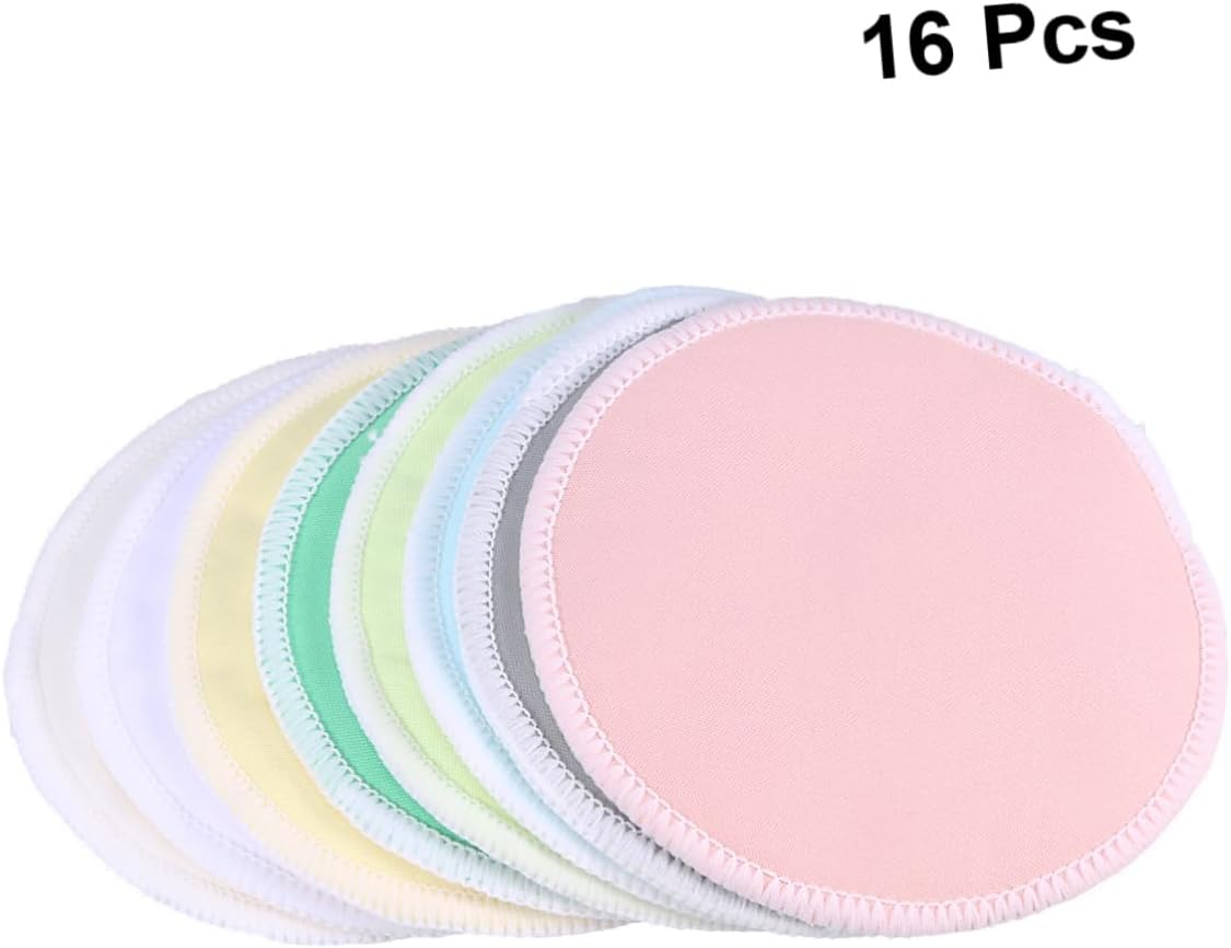 16Pcs Pads Cotton Rounds for Face Eyes Makeup Remover Pads Washable Reusable Mixed Colors image number 5