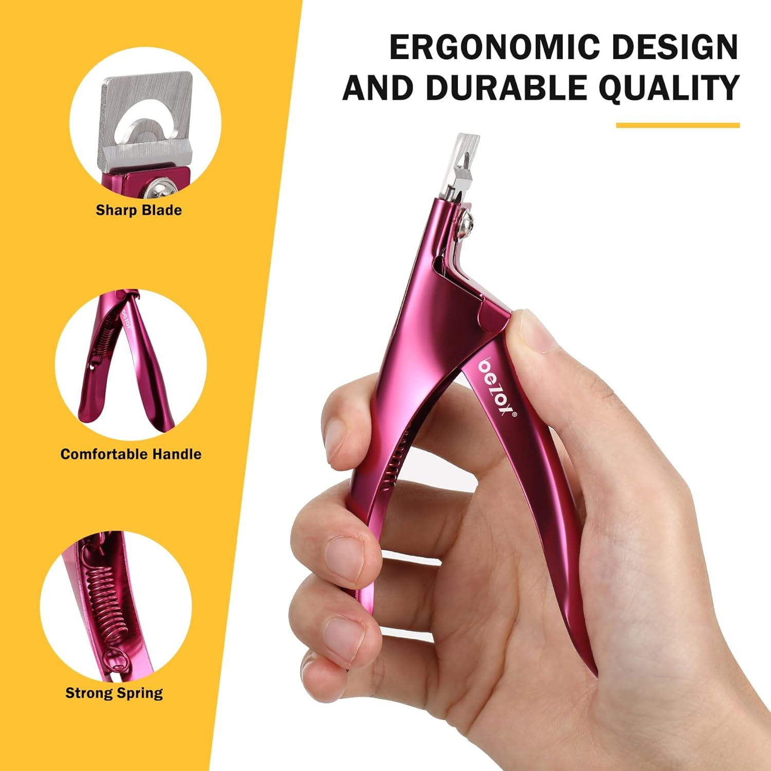 BEZOX Acrylic Nail Clipper, Professional and High Precision Nail Tip Cutters, Sharp Blade False Nail Cutter for Nail Tips image number 5