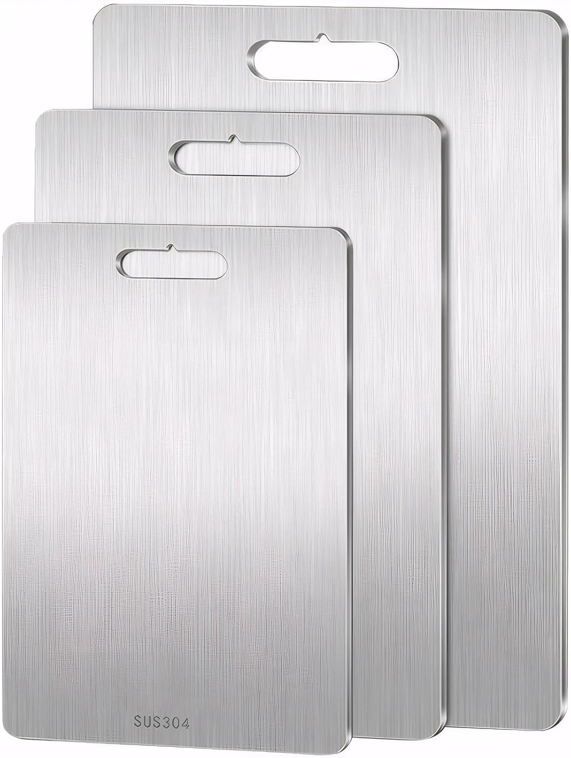 BDZBREN Stainless Steel Cutting Board - a Durable and Sleek Stainless Steel Cutting Board,A Stylish and Practical Stainless Steel Chopping Board (3Pcs) image number 4