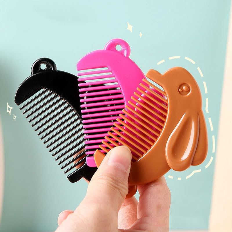 Ximimark 4 Pc Solid Color Lovely Rabbit Shaped Comb Portable Hair Comb Easy to Carry Easter Bunny Hair Styling Tool for All Type of Hair image number 2