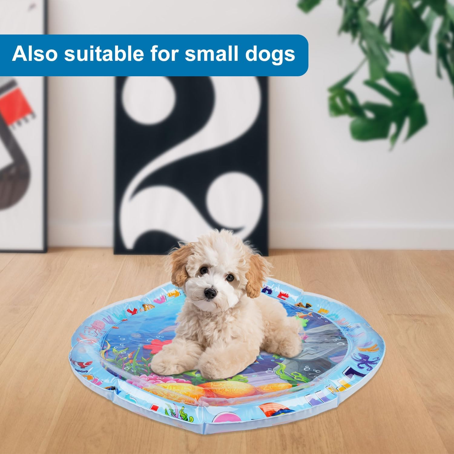 NQEUEPN Water Play Mat for Cats, Cat Play Pad, Funny Water Game for Pets, Sensory Water Pad Toy for Pets, Dogs, Cats Playing Alone in the Water (Round Grey Whale) image number 1